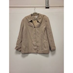 August Max Woman Blazer 22W Plus Size Jacket Career Office Neutral Houndstooth